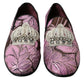 Dolce & Gabbana Elegant Pink Crystal-Embellished Loafers