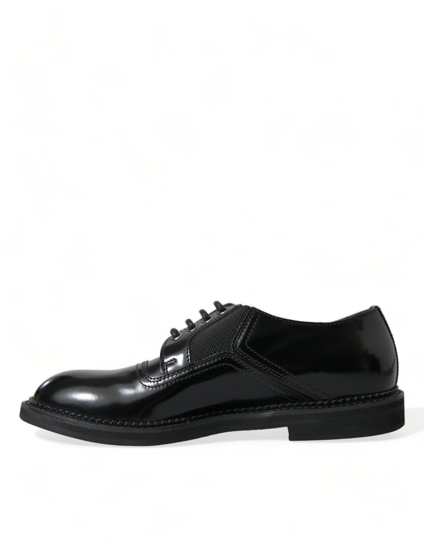 Dolce & Gabbana Elegant Black Leather Derby Dress Shoes