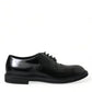 Dolce & Gabbana Elegant Black Leather Derby Dress Shoes