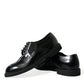 Dolce & Gabbana Elegant Black Leather Derby Dress Shoes