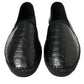 Dolce & Gabbana Exotic Black Leather Espadrilles