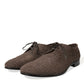 Dolce & Gabbana Elegant Raffia Upper Derby Shoes - Lace Up in Brown