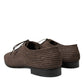 Dolce & Gabbana Elegant Raffia Upper Derby Shoes - Lace Up in Brown