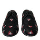 Dolce & Gabbana Elegant Black Velvet Embroidered Formal Shoes