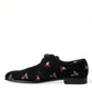 Dolce & Gabbana Elegant Black Velvet Embroidered Formal Shoes