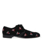 Dolce & Gabbana Elegant Black Velvet Embroidered Formal Shoes