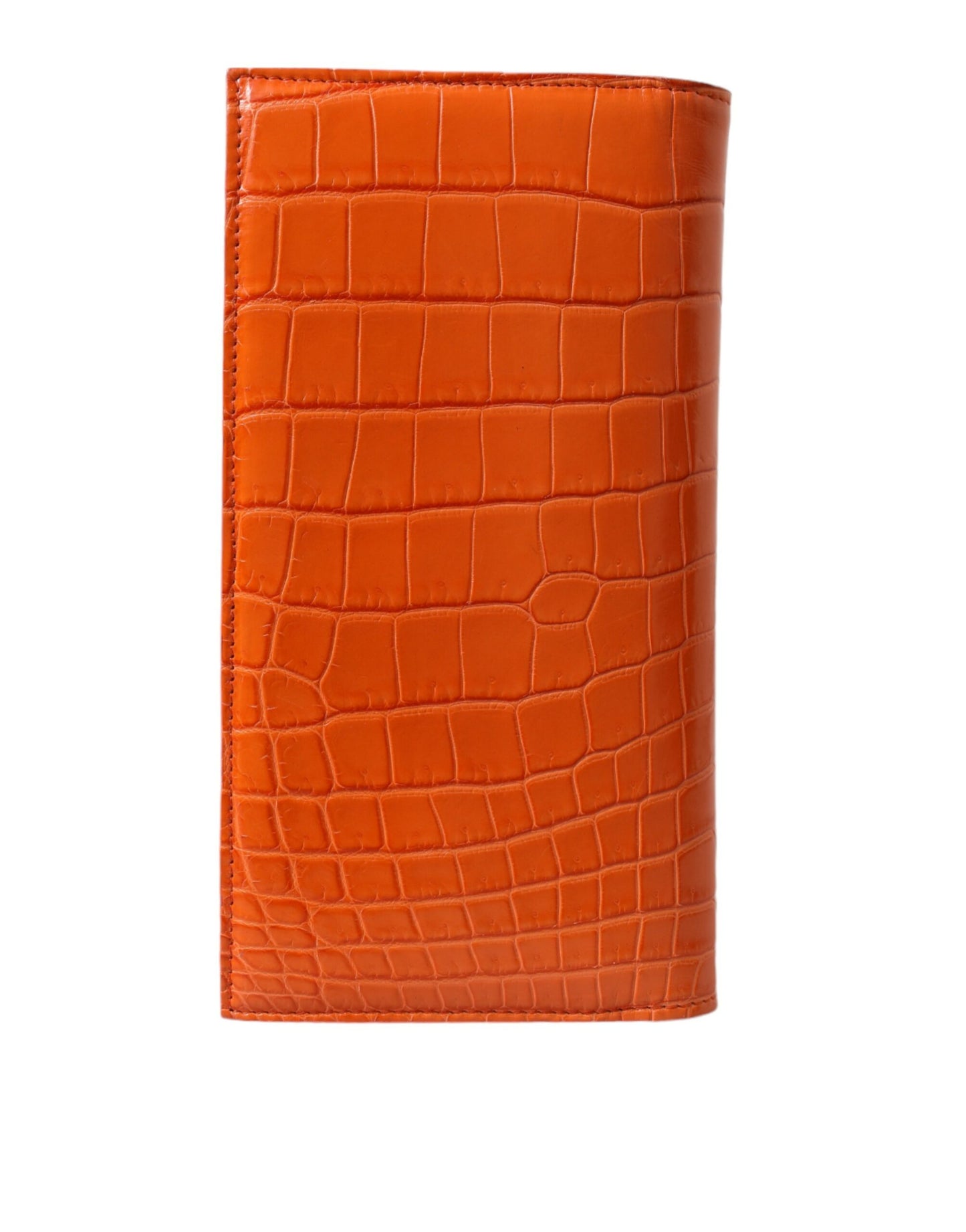 Dolce & Gabbana Chic Orange Crocodile Leather Wallet