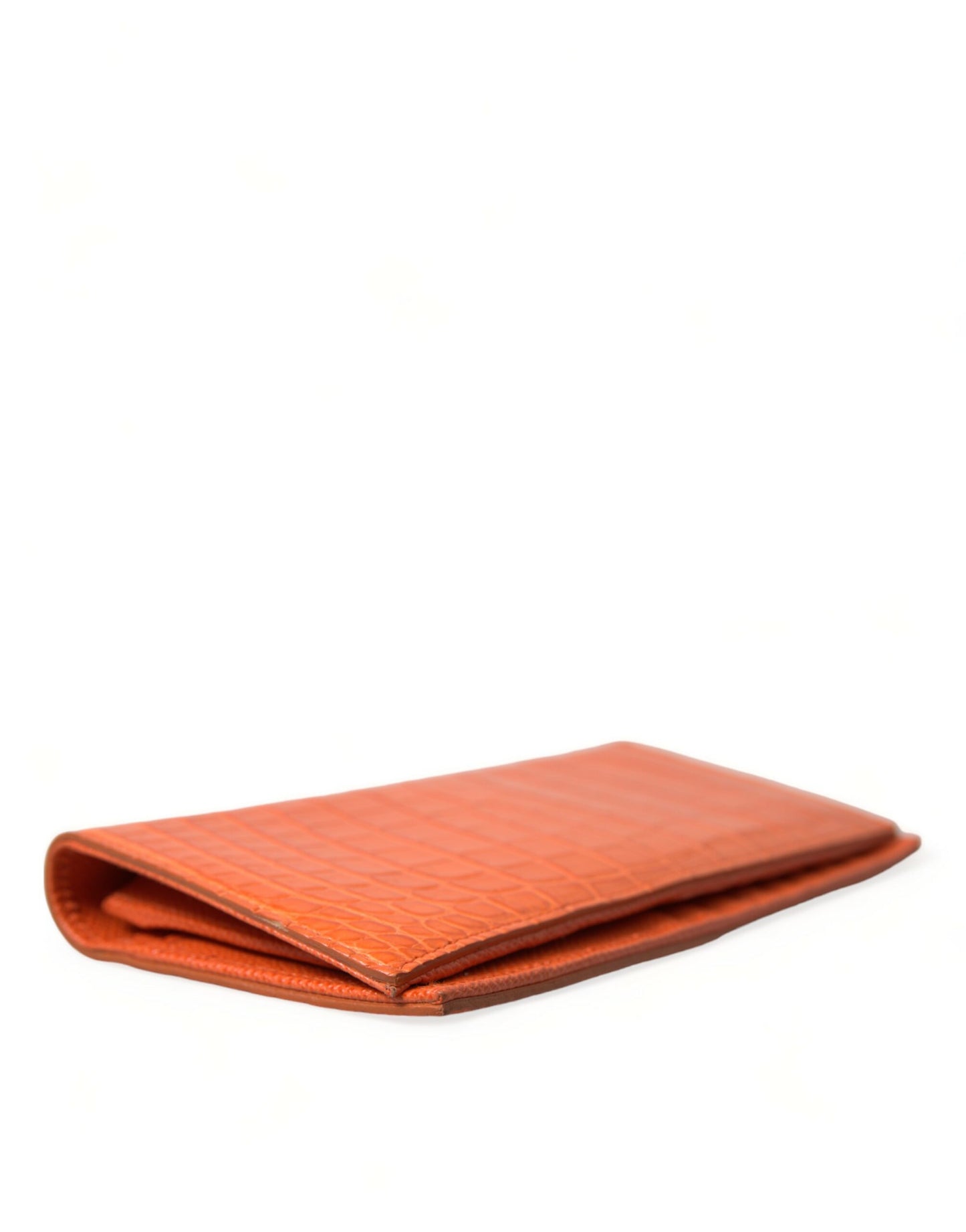 Dolce & Gabbana Chic Orange Crocodile Leather Wallet