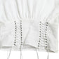 Dolce & Gabbana Elegant White Lace-Up Corset Cropped Top