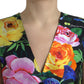 Dolce & Gabbana Floral Silk Blend Sleeveless Waistcoat