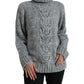 Dolce & Gabbana Elegant Gray Cashmere Blend Turtleneck Pullover