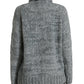 Dolce & Gabbana Elegant Gray Cashmere Blend Turtleneck Pullover