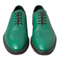 Dolce & Gabbana Elegant Green Leather Oxford Dress Shoes