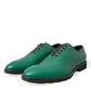 Dolce & Gabbana Elegant Green Leather Oxford Dress Shoes