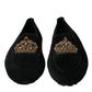 Dolce & Gabbana Black Calfskin Loafers with Crystals