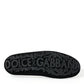 Dolce & Gabbana Black Calfskin Loafers with Crystals