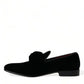 Dolce & Gabbana Elegant Black Velvet Loafers - Men's Luxury Footwear