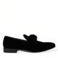 Dolce & Gabbana Elegant Black Velvet Loafers - Men's Luxury Footwear