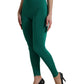 Dolce & Gabbana Green High Waist Designer Leggings