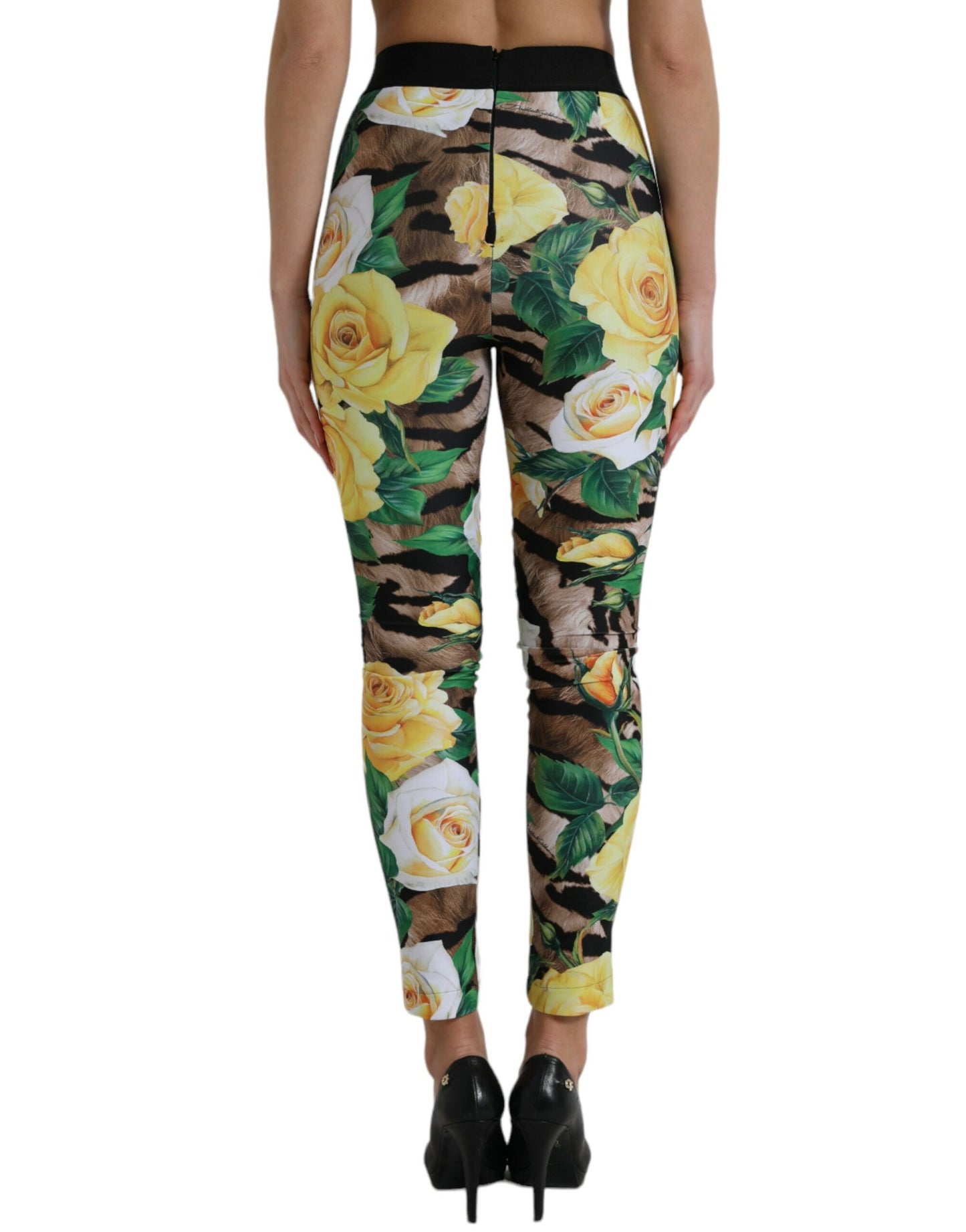 Dolce & Gabbana Multicolor Floral High Waist Leggings