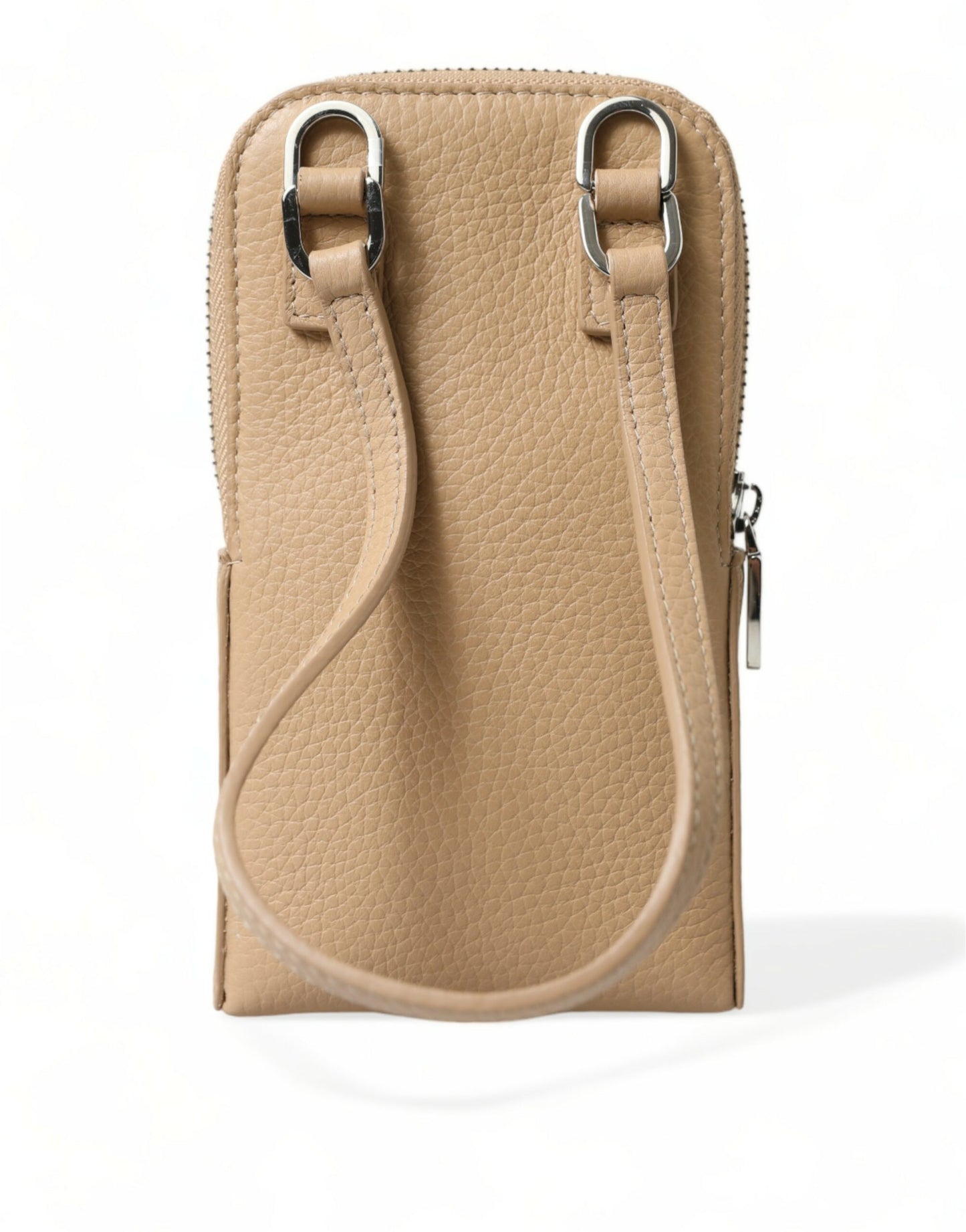 Dolce & Gabbana Chic Beige Leather Crossbody Phone Bag