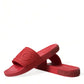 Dolce & Gabbana Classic Red Rubber Beachwear Slides