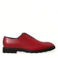 Dolce & Gabbana Elegant Red Leather Oxford Dress Shoes