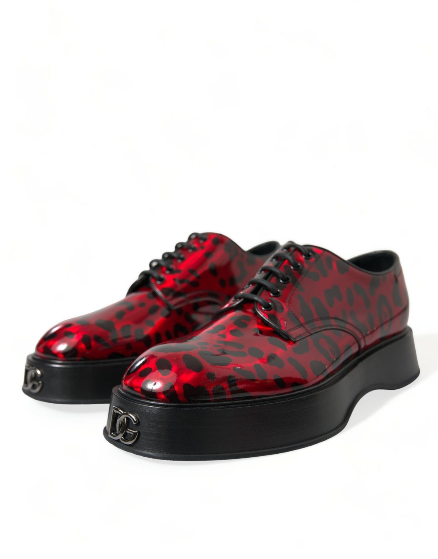 Dolce & Gabbana Exquisite Red Calfskin Leather Derby Shoes