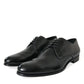 Dolce & Gabbana Elegant Black Calfskin Men's Derby Shoes