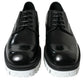 Dolce & Gabbana Sophisticated Black and White Leather Derby Shoes