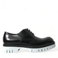 Dolce & Gabbana Sophisticated Black and White Leather Derby Shoes