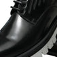 Dolce & Gabbana Sophisticated Black and White Leather Derby Shoes