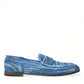 Dolce & Gabbana Elegant Blue Raffia Slip-On Loafers