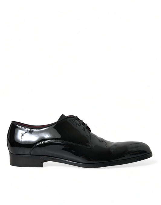 Dolce & Gabbana Elegant Black Calfskin Leather Derby Shoes