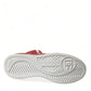 Dolce & Gabbana Sleek High-Top Leather Sneakers - Red & White