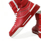 Dolce & Gabbana Sleek High-Top Leather Sneakers - Red & White