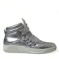 Dolce & Gabbana Silver Leather High-Top Sneakers