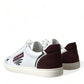 Dolce & Gabbana Exclusive White Bordeaux Low Top Sneakers