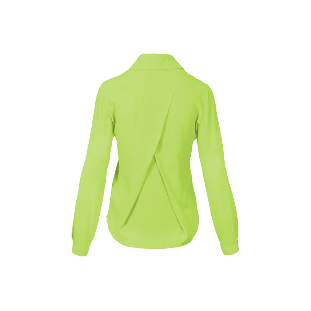 Patrizia Pepe Chic Emerald Crêpe Blouse with Classic Collar