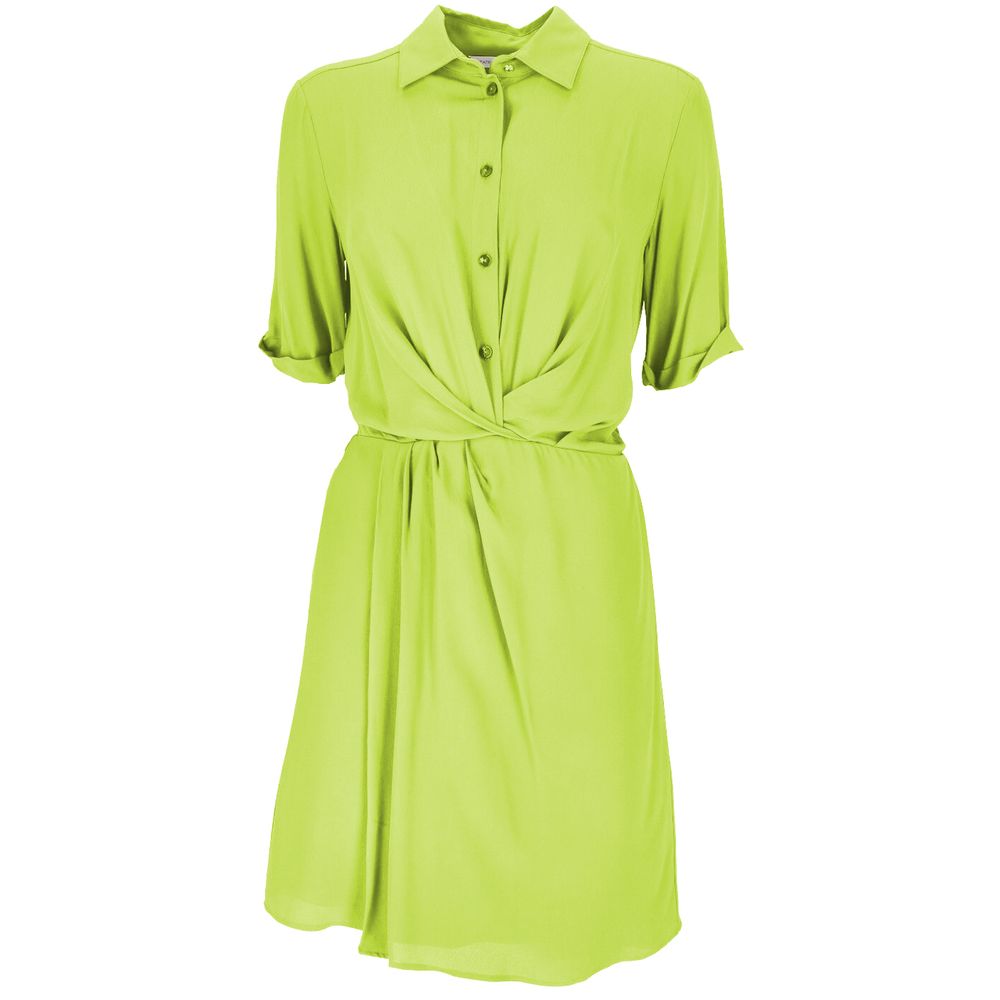 Patrizia Pepe Elegant Green Flared Short Sleeve Shirtdress