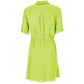 Patrizia Pepe Elegant Green Flared Short Sleeve Shirtdress