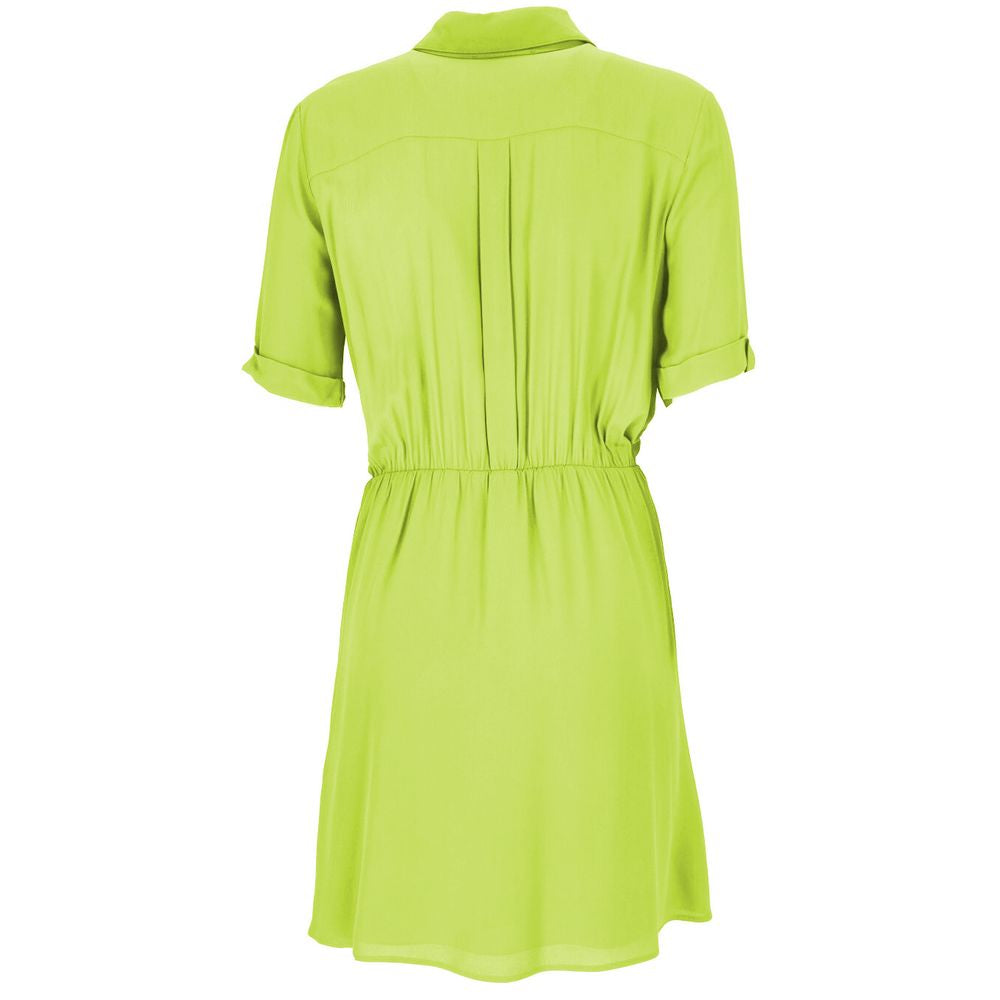 Patrizia Pepe Elegant Green Flared Short Sleeve Shirtdress