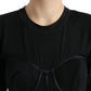 Dolce & Gabbana Elegant Satin-Trimmed Bustier T-Shirt