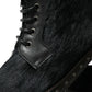 Dolce & Gabbana Elegant Black Calf Leather Lace-Up Boots