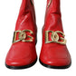 Dolce & Gabbana Elegant Red Ankle Leather Boots