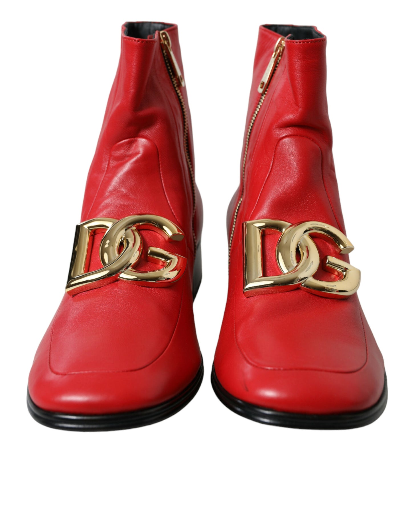 Dolce & Gabbana Elegant Red Ankle Leather Boots