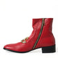 Dolce & Gabbana Elegant Red Ankle Leather Boots