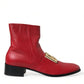 Dolce & Gabbana Elegant Red Ankle Leather Boots