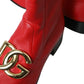 Dolce & Gabbana Elegant Red Ankle Leather Boots