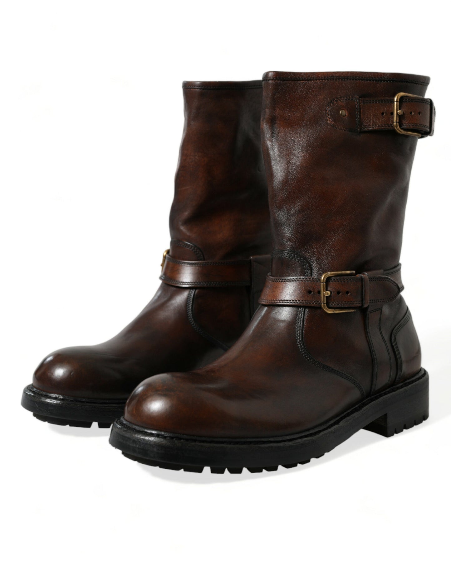 Dolce & Gabbana Elegant Mid Calf Leather Boots for Men